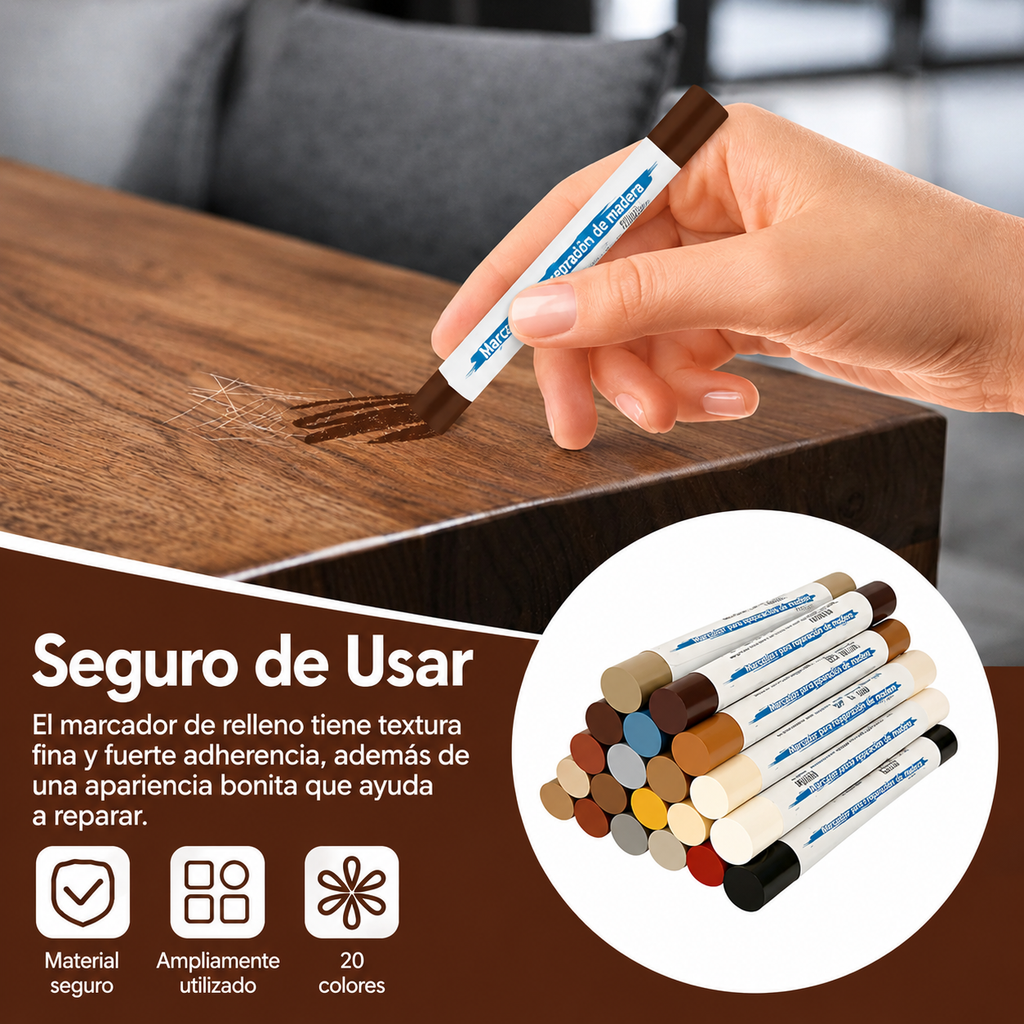 Barra de Cera para Reparación de Madera