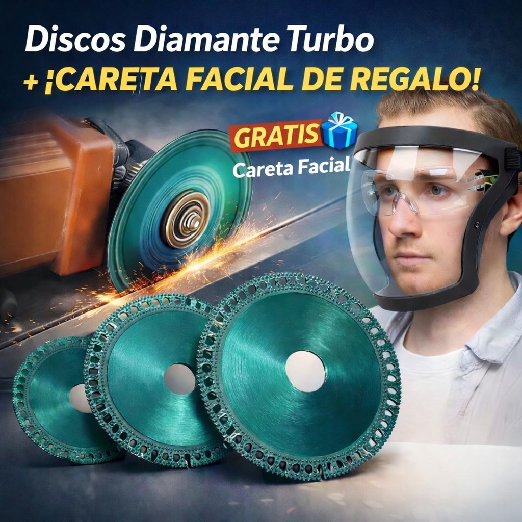Discos Diamante Turbo + Careta Facial de Regalo
