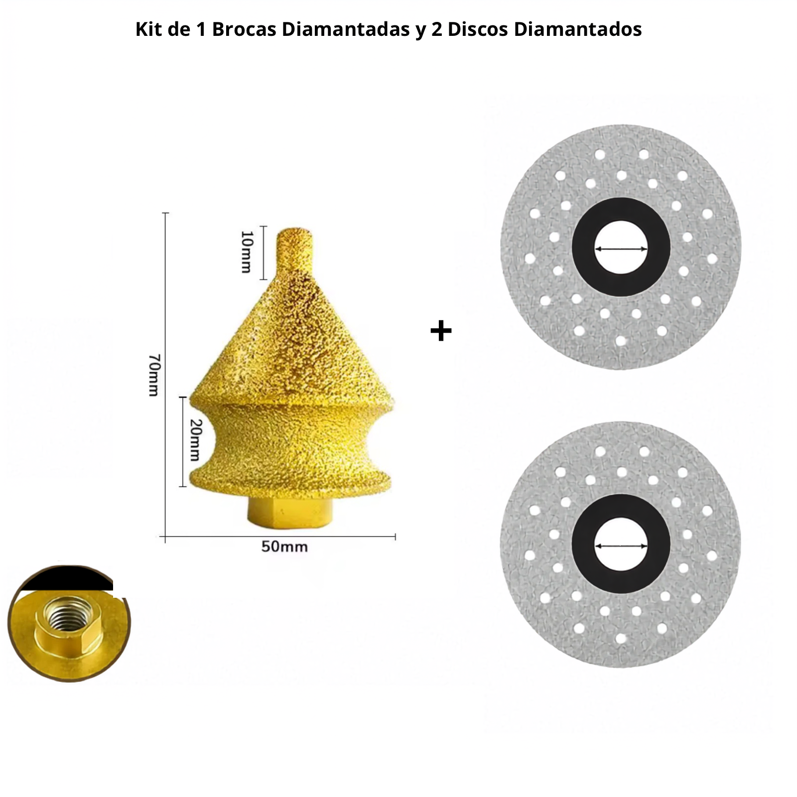 Kit de Brocas Diamantadas + Discos Diamantados