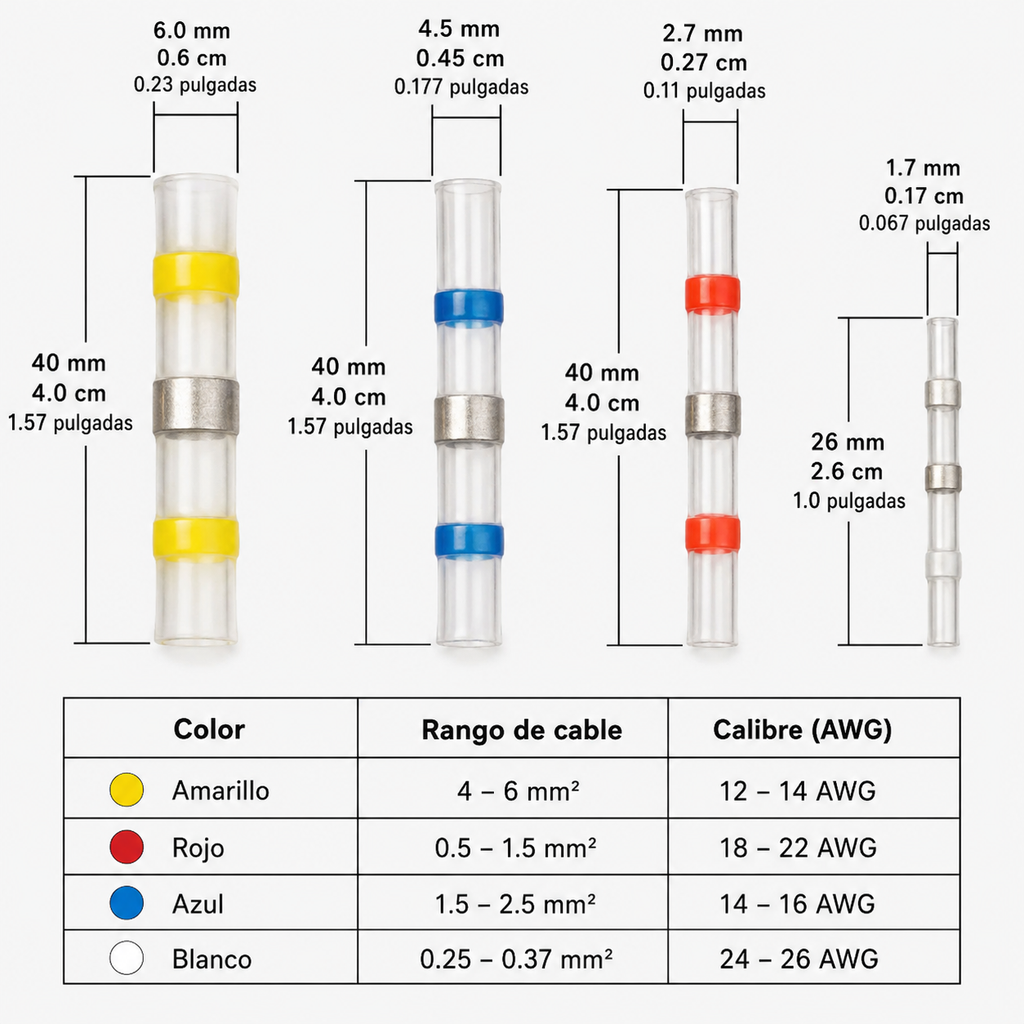 Kit de Conectores Termorretráctiles para Empalme de Cables