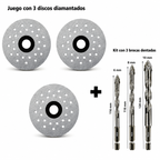 Discos + Kit de 3 Brocas Dentadas