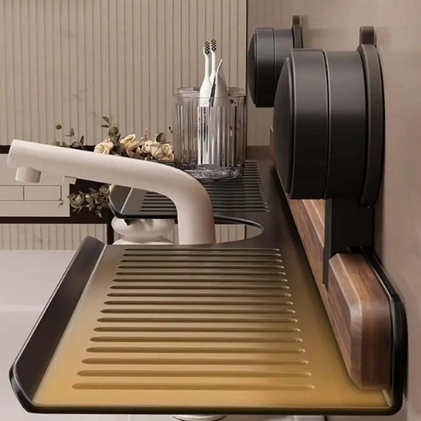 Repisa con Ventosa Acabado Nogal