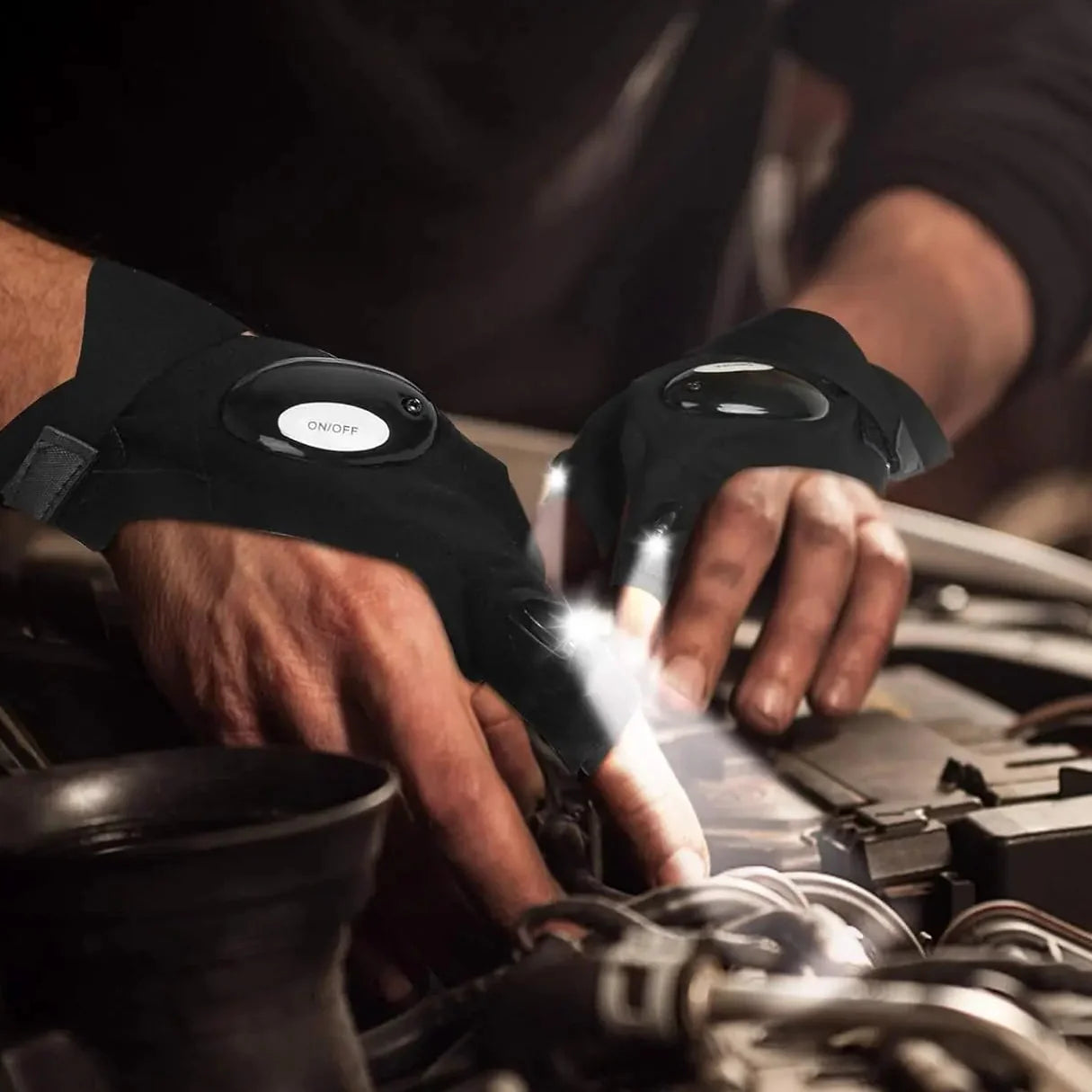 Par de Guantes con Luz LED Impermeable