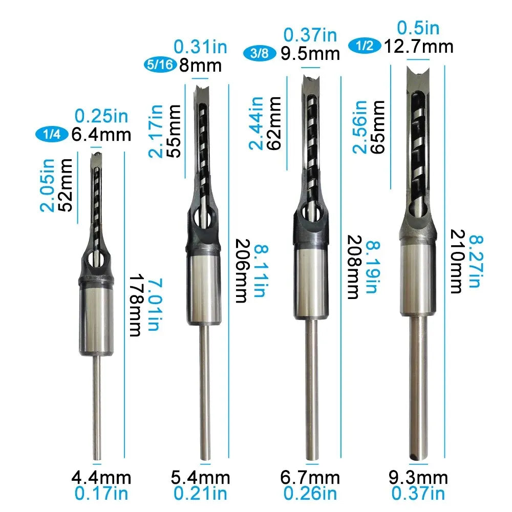 Kit Profesional Brocas Cuadradas Carpintero
