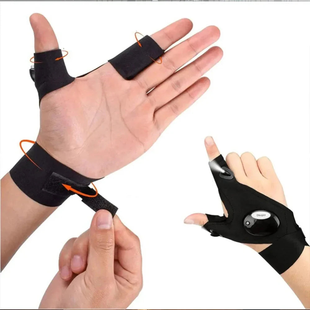 Par de Guantes con Luz LED Impermeable