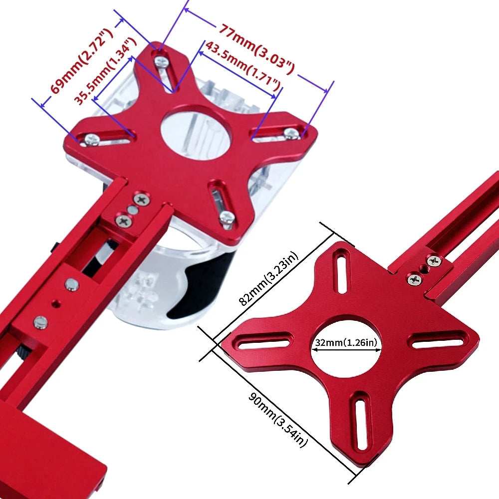 Guía Profesional 3 en 1 para Router + Fresa Recta 3 mm de Regalo.