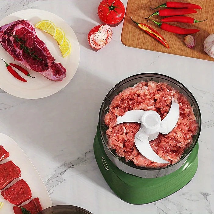 Mini Triturador Eléctrico de Ajo y Verduras