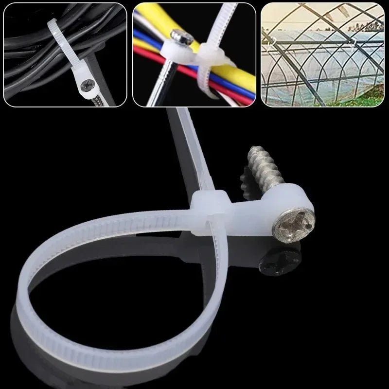 Abrazaderas de Nylon con Orificio para Tornillo