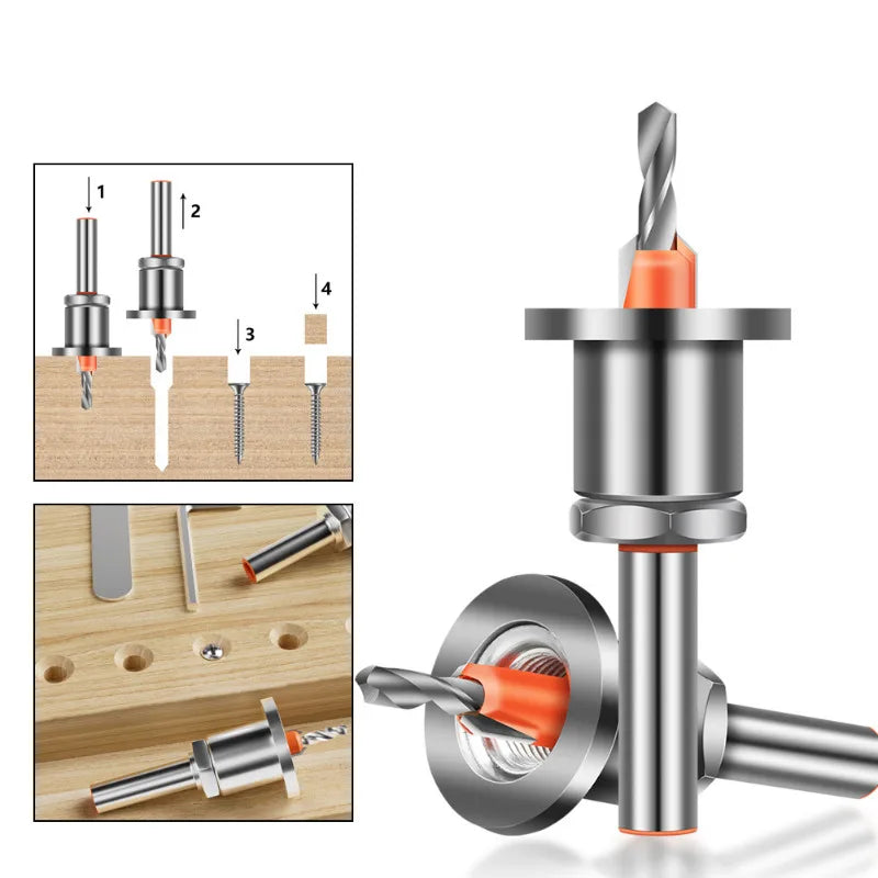Kit Broca Avellanadora Ajustable + Pinza Tapa-Orificios