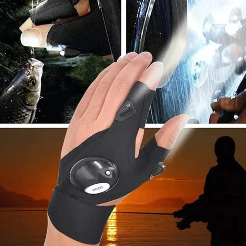 Par de Guantes con Luz LED Impermeable