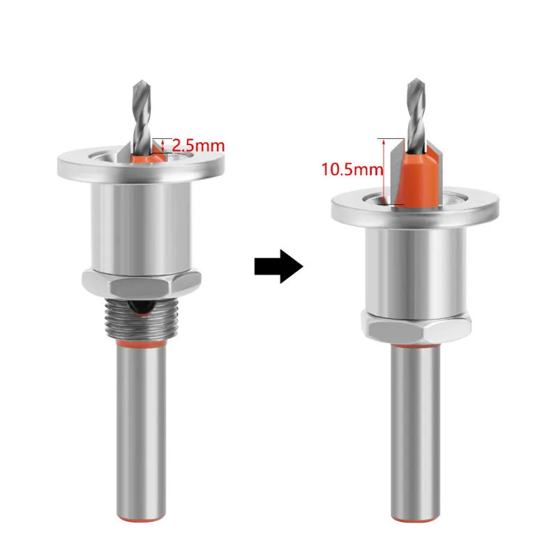 Kit Broca Avellanadora Ajustable + Pinza Tapa-Orificios