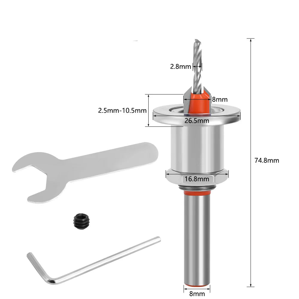 Kit Broca Avellanadora Ajustable + Pinza Tapa-Orificios