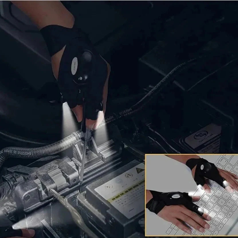 Par de Guantes con Luz LED Impermeable