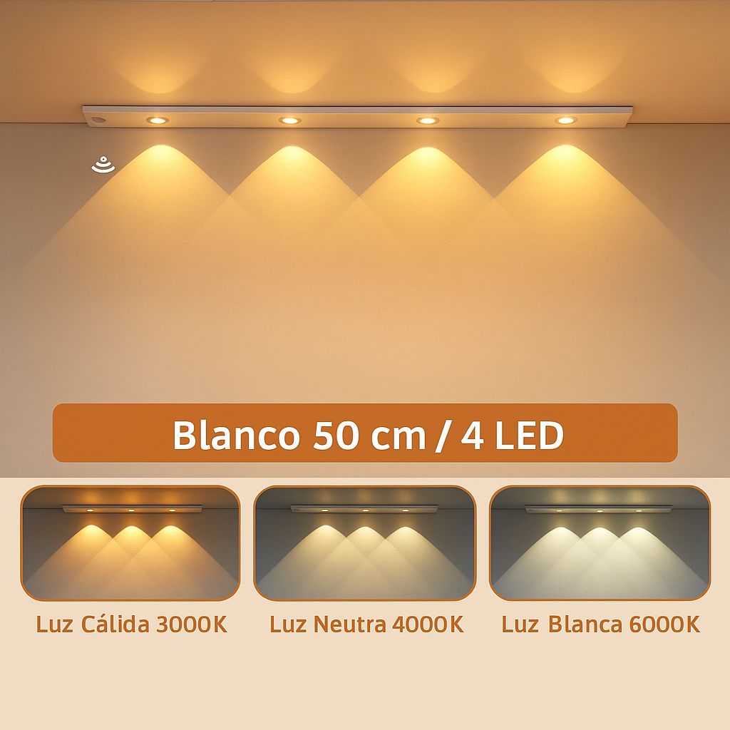 Luz LED Ultrafina con Sensor – Recargable y Fácil de Instalar