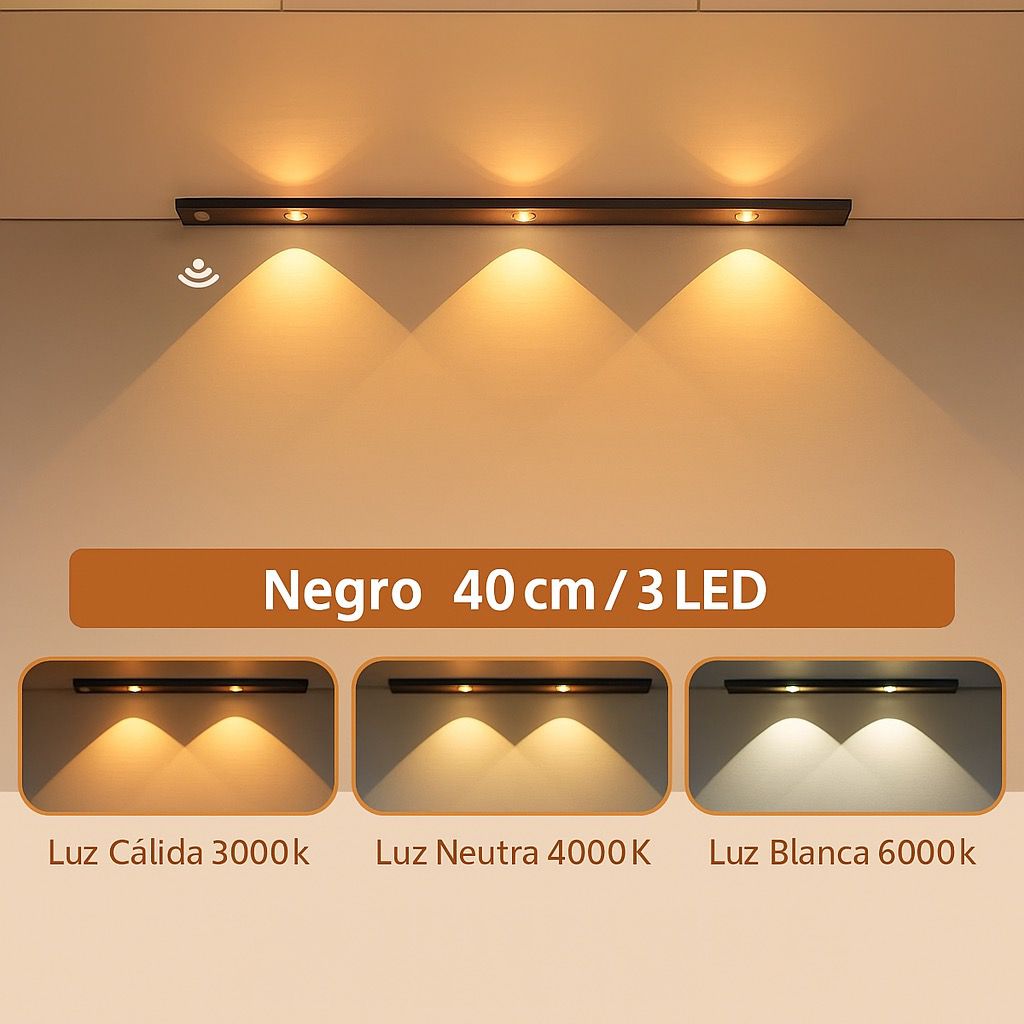 Luz LED Ultrafina con Sensor – Recargable y Fácil de Instalar