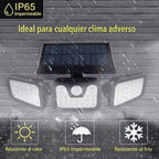 Reflector Solar de 3 Lámparas con Sensor de Movimiento
