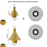 Kit de Brocas Diamantadas + Discos Diamantados