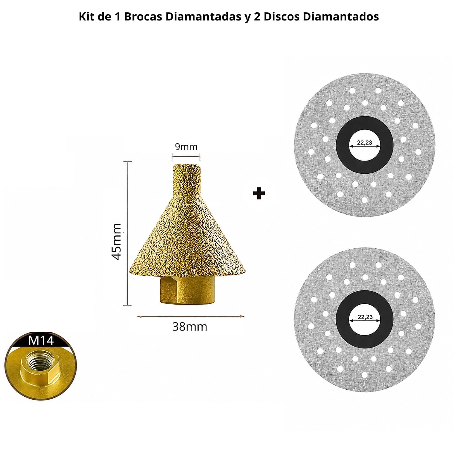 Kit de Brocas Diamantadas + Discos Diamantados