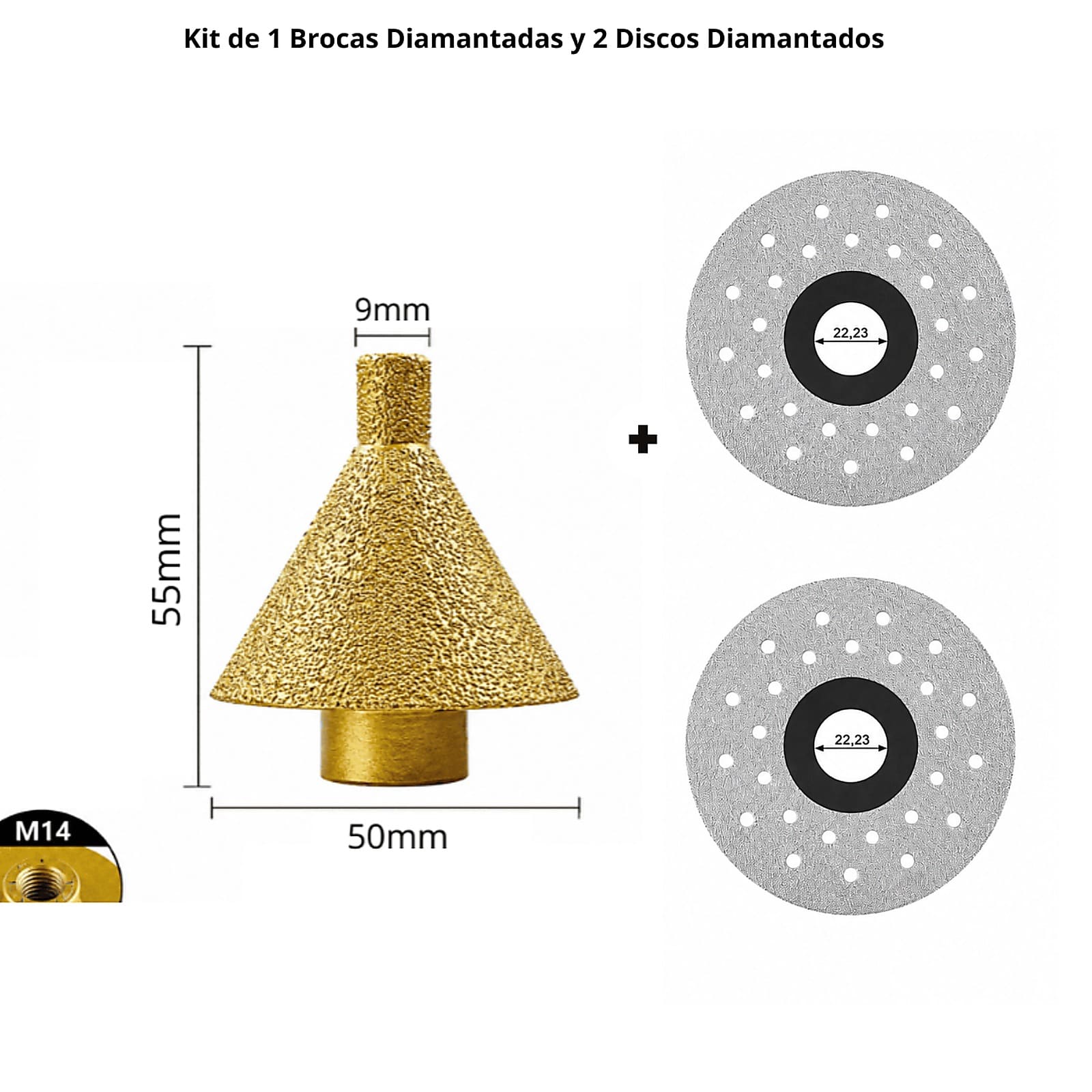 Kit de Brocas Diamantadas + Discos Diamantados